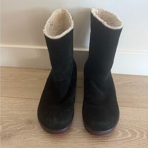 Sorel Black Suede Waterproof Winter Boots